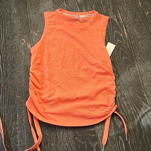 Calvin Klein Performance orange cinched side athletic top sz XS Cotton NWT - Picture 1 of 10